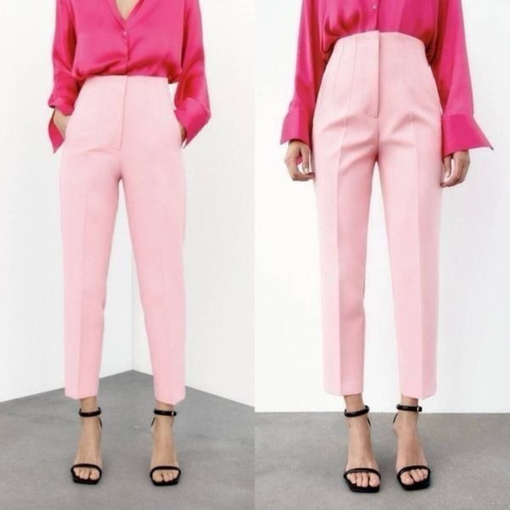 Zara Blush Pink High Waisted Trousers - image 2